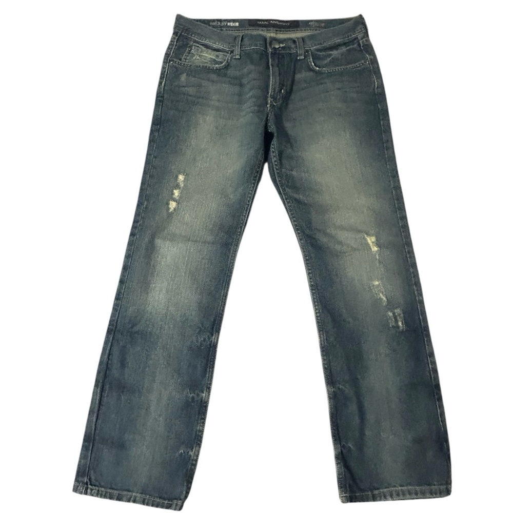 Marc Anthony Distressed Straight Leg Jeans
